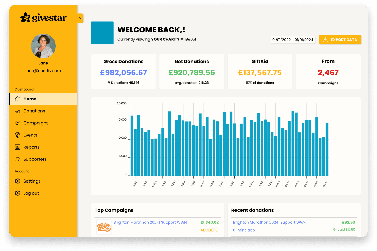 Givestar demo data insights image